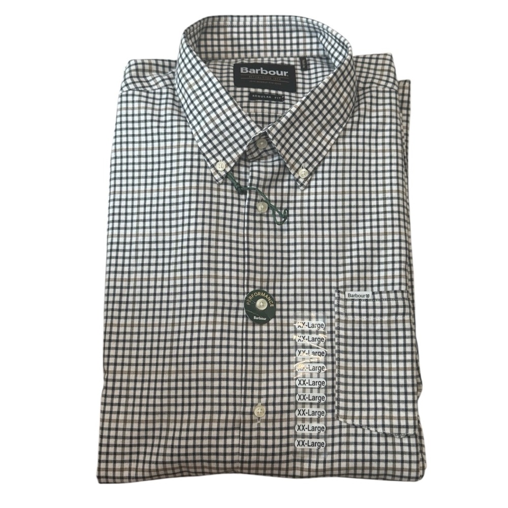 NEW Barbour Shirt  Button Down Long Sleeve Regular Fit Performace XXL
